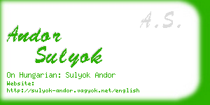 andor sulyok business card